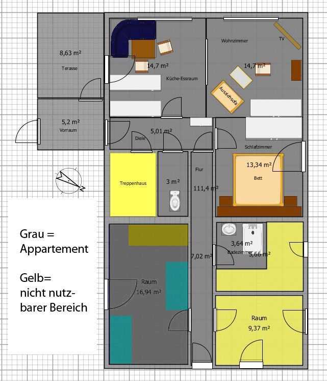 skizze 3 1 - Appartement